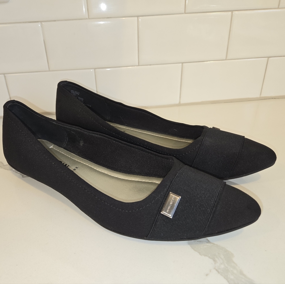 Anne Klein iflex Cleesa Black Flats Size 10M